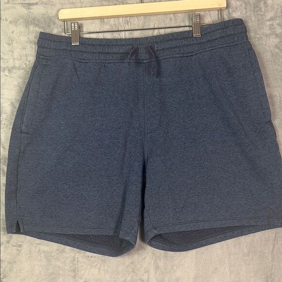 Old Navy Heathered Blue Drawstring Sweat Shorts With Pockets Size Large - Picture 1 of 8